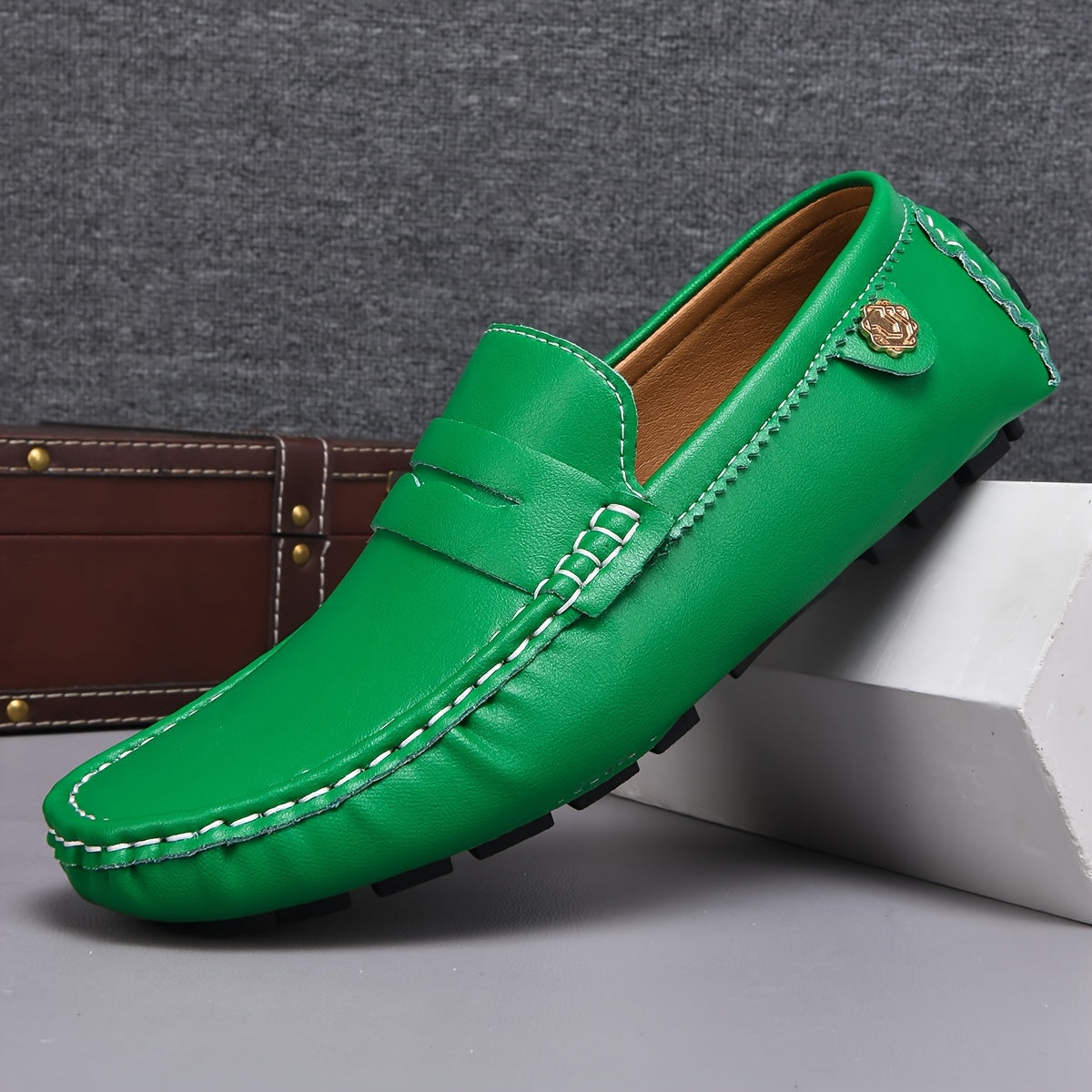 Women's Slip-On Loafers Breathable PU Upper Soft Rubber Sole Casual Driving Shoes in Multiple Colors