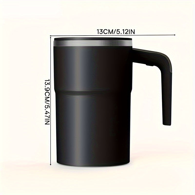 Electric Stainless Steel Coffee Mug With Stirring, Temperature Display, USB Rechargeable