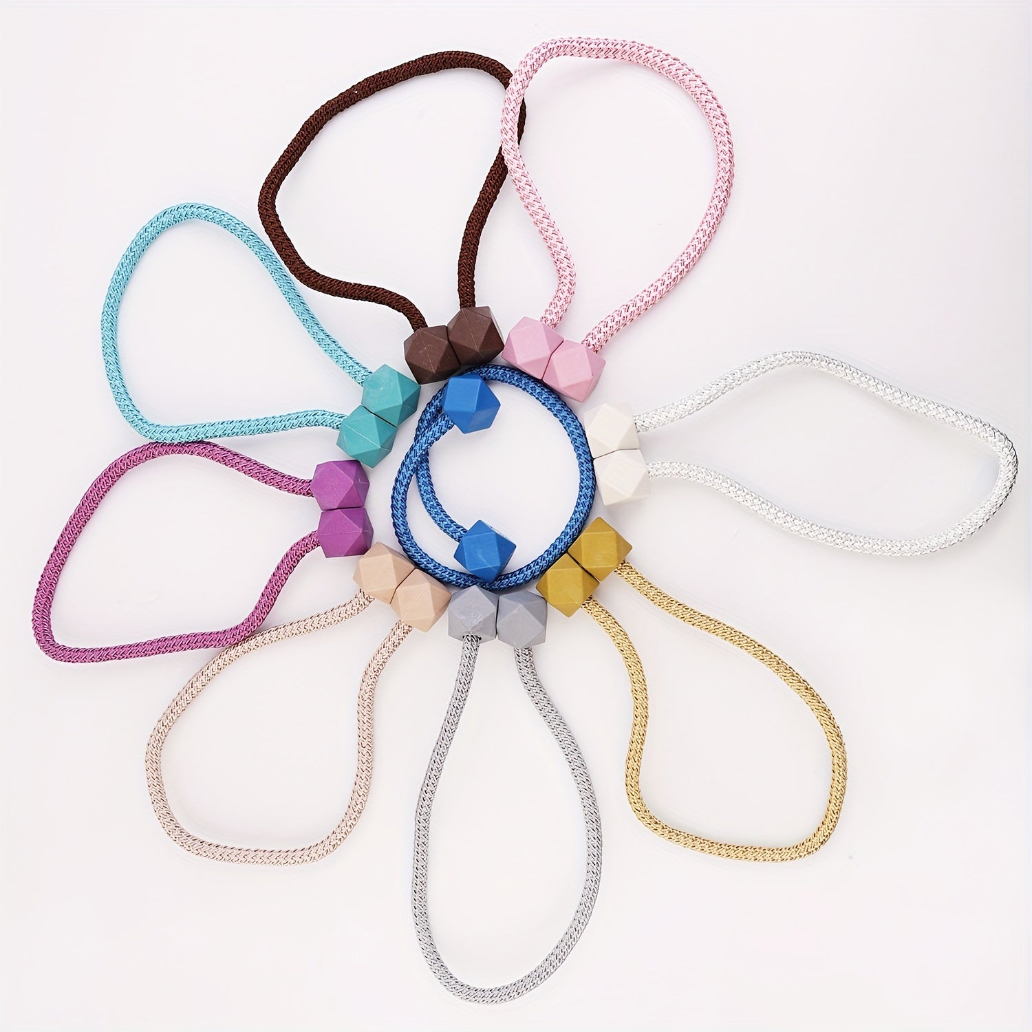 Magnetic Curtain Tiebacks with Thick Twist Rope and Strong Hold for Living Room and Home Decor