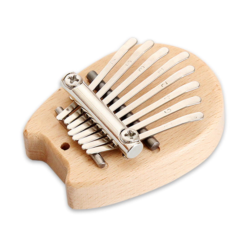 Mini Kalimba Thumb Piano for Beginners and Music Lovers Light Brown Wood 8 Keys Gift for Eid Al-Adha