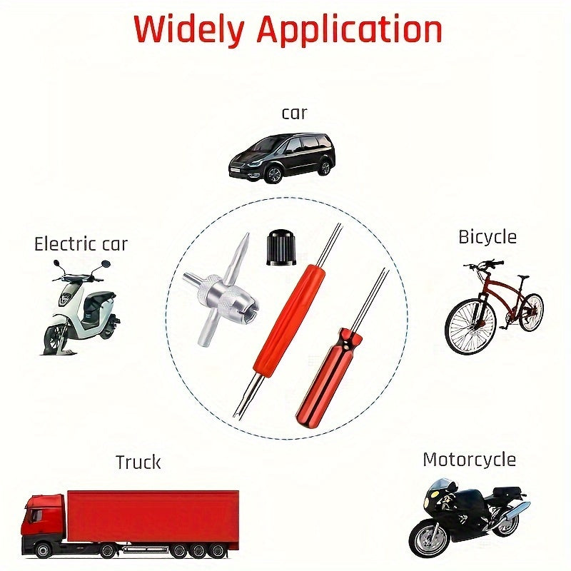 Air Conditioner Repair Tool Set with Wrench Brass Valve Cores Plastic Caps