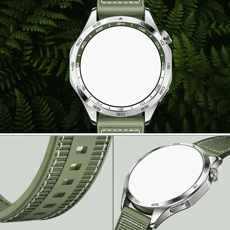 22mm Silicone and Woven Watch Strap for Smartwatches Lightweight Stylish Compatible with GT4 46mm and GT Runner