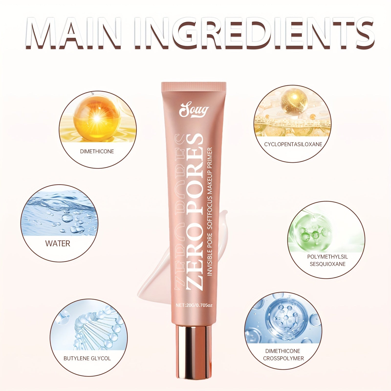 Primer difuminador de poros para unisex 0.7oz corrector iluminador acabado natural