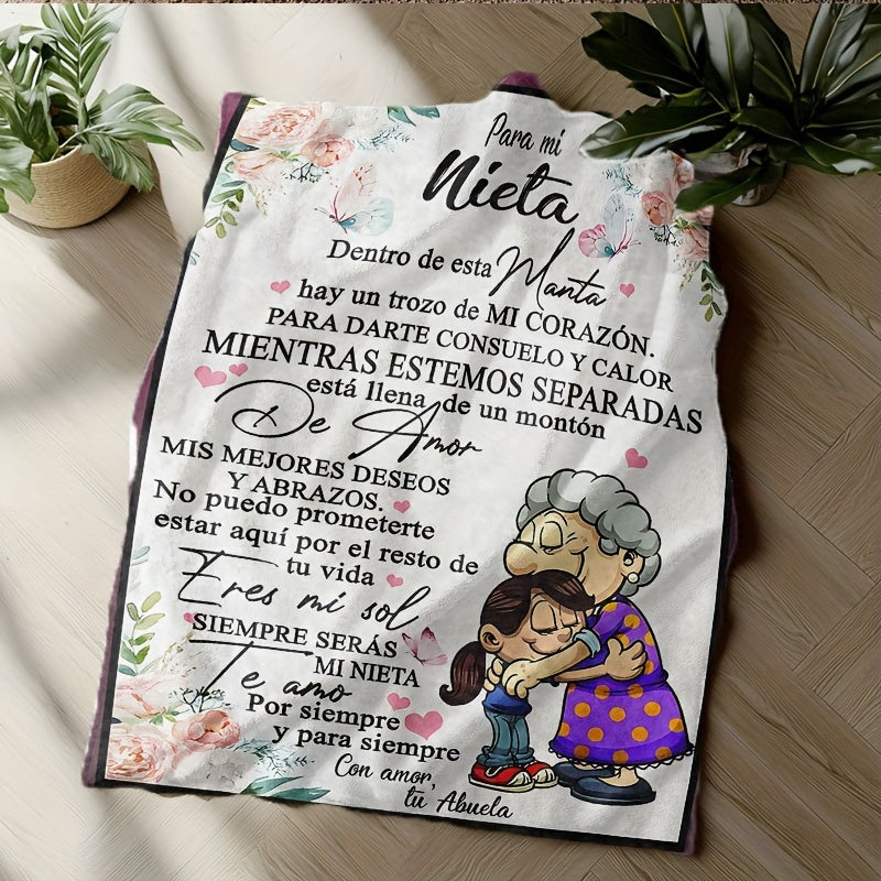 Spanish Message Plush Blanket for Son All-Season Hypoallergenic Flannel Throw Warm Gift