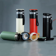 450ml Stainless Steel Tumbler with Tea Infuser Leakproof BPA-Free for Travel Hiking School