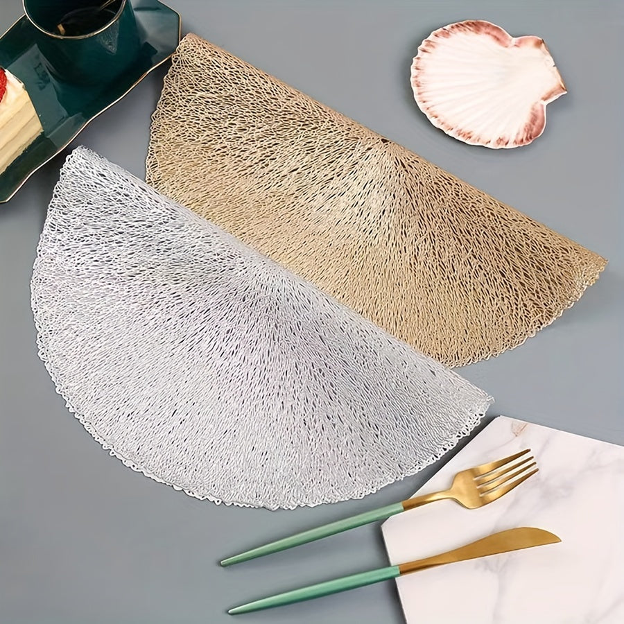 Minimalist Gold Circular Table Coaster Set for Home Decor