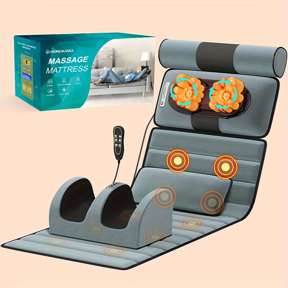 Full-Body Massage Mat with Heat Foot Vibration 9 Settings 3 Timer