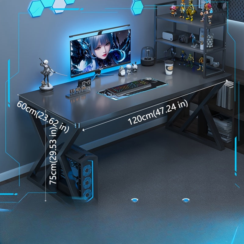 White Wooden Desk for Gaming Work and Study Sturdy Multi-Functional Home Office Table