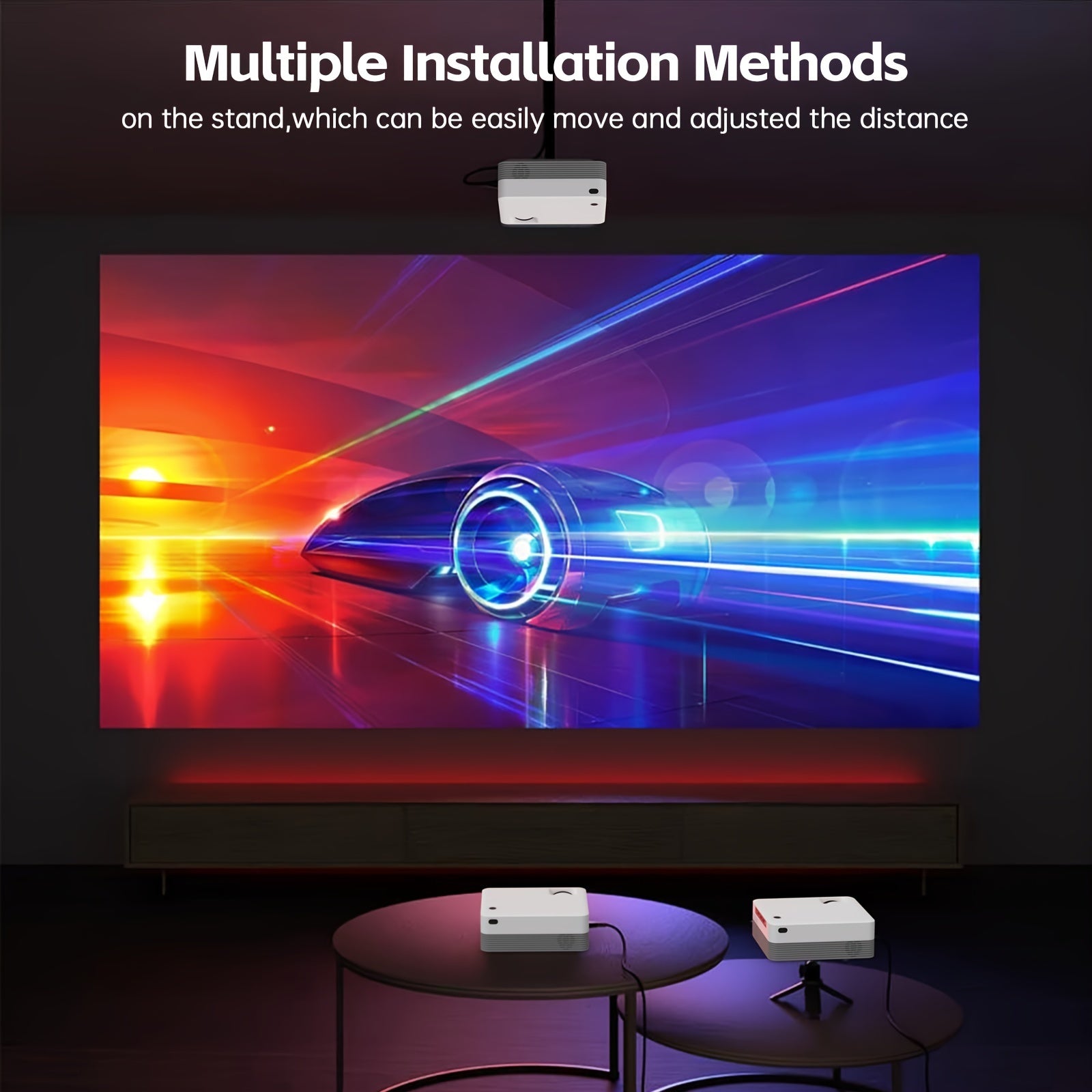 Mini Portable Projector for Home Theater 720P 4K Support 8000L