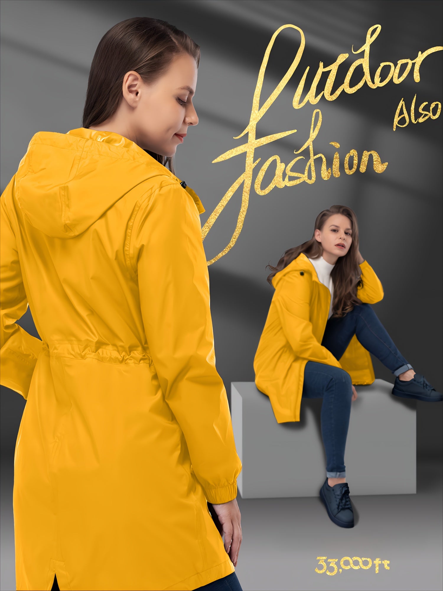 Abrigo cortaviento ligero para mujer, plegable con capucha, impermeable, para golf y senderismo