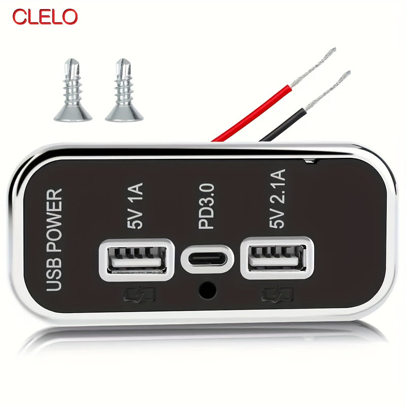 12V USB Outlet Dual USB Type C Fast Charging Car Marine Truck RV