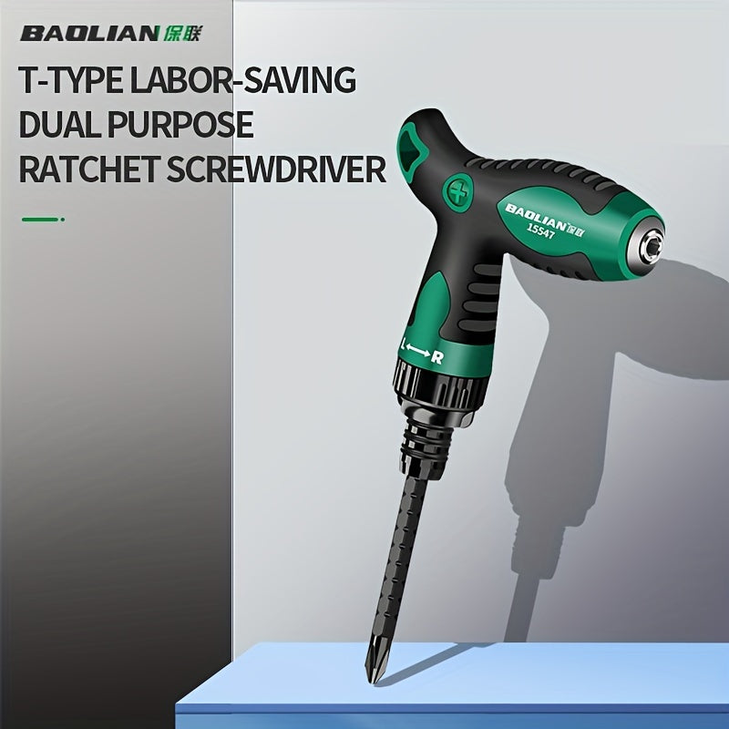 Universal T-Handle Ratchet Screwdriver Magnetic Head for Home Repairs
