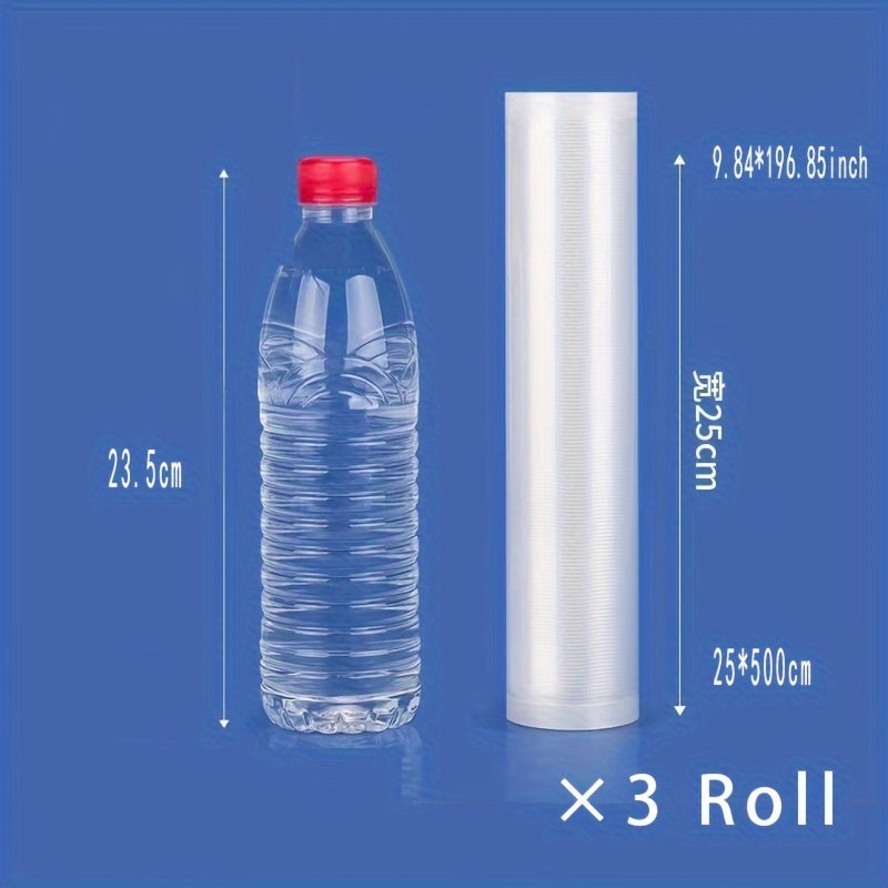 3-Reel Food-Grade Vacuum Sealed Storage Bags Reusable Moisture Dust Resistant