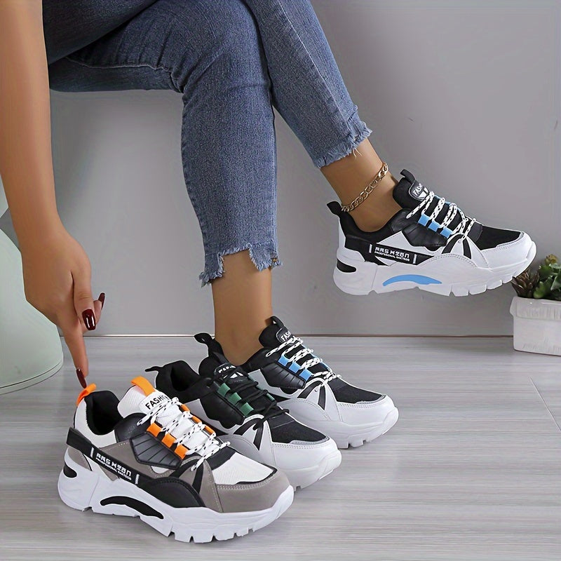 Ayollar uchun rang-barang casual sportivlar, lentalar bilan, platforma poyabzal, engil va qulay