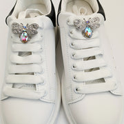 2Pcs Unisex White Crystal Shoe Buckles Casual Shoe Decorations