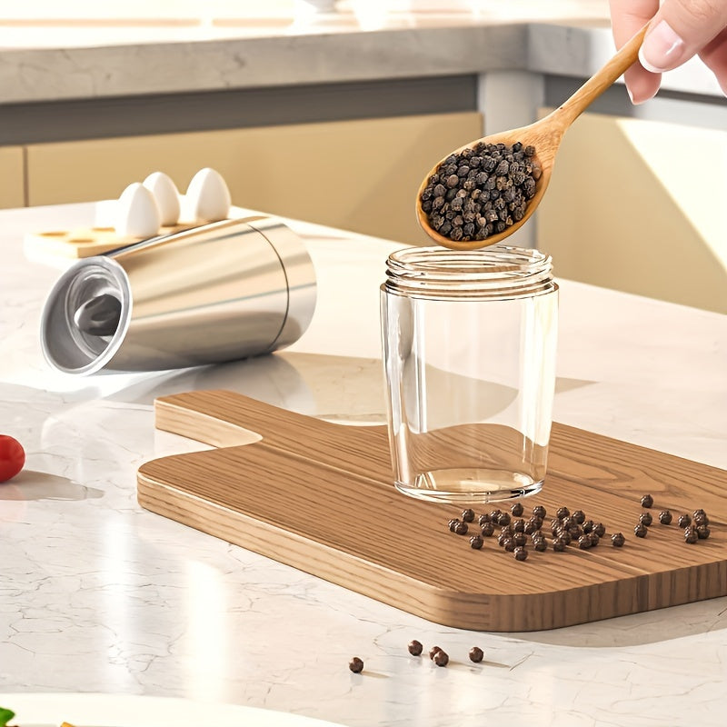 Juego de molinillo de gravedad de acero inoxidable de 2 piezas con molinillo eléctrico de sal y pimienta ajustable