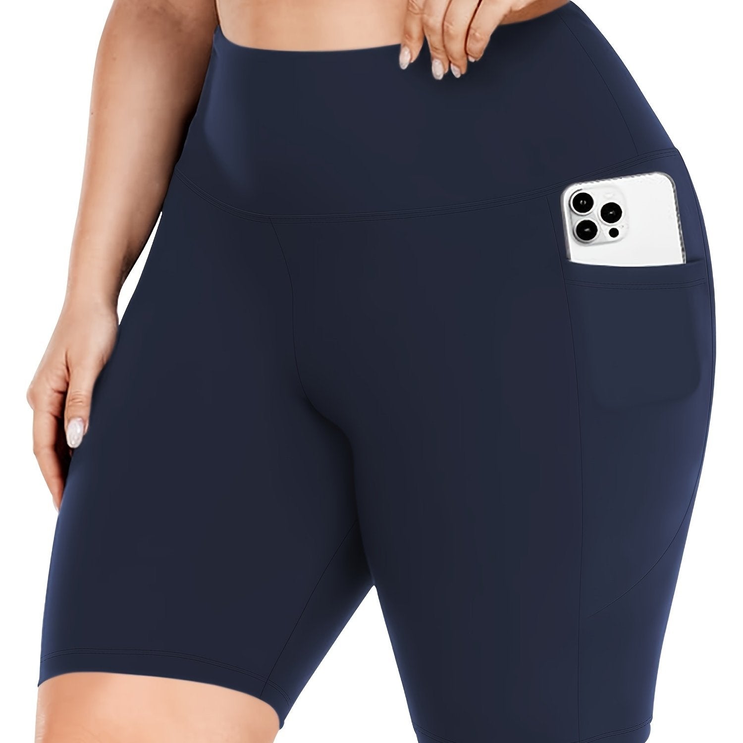 Women's High Waist Crescent Pocket Pants Drainage Style Large Size