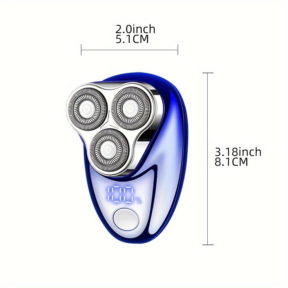 Men's Electric Shaver USB Rechargeable Wet Dry 3-Blade Travel Grooming Tool