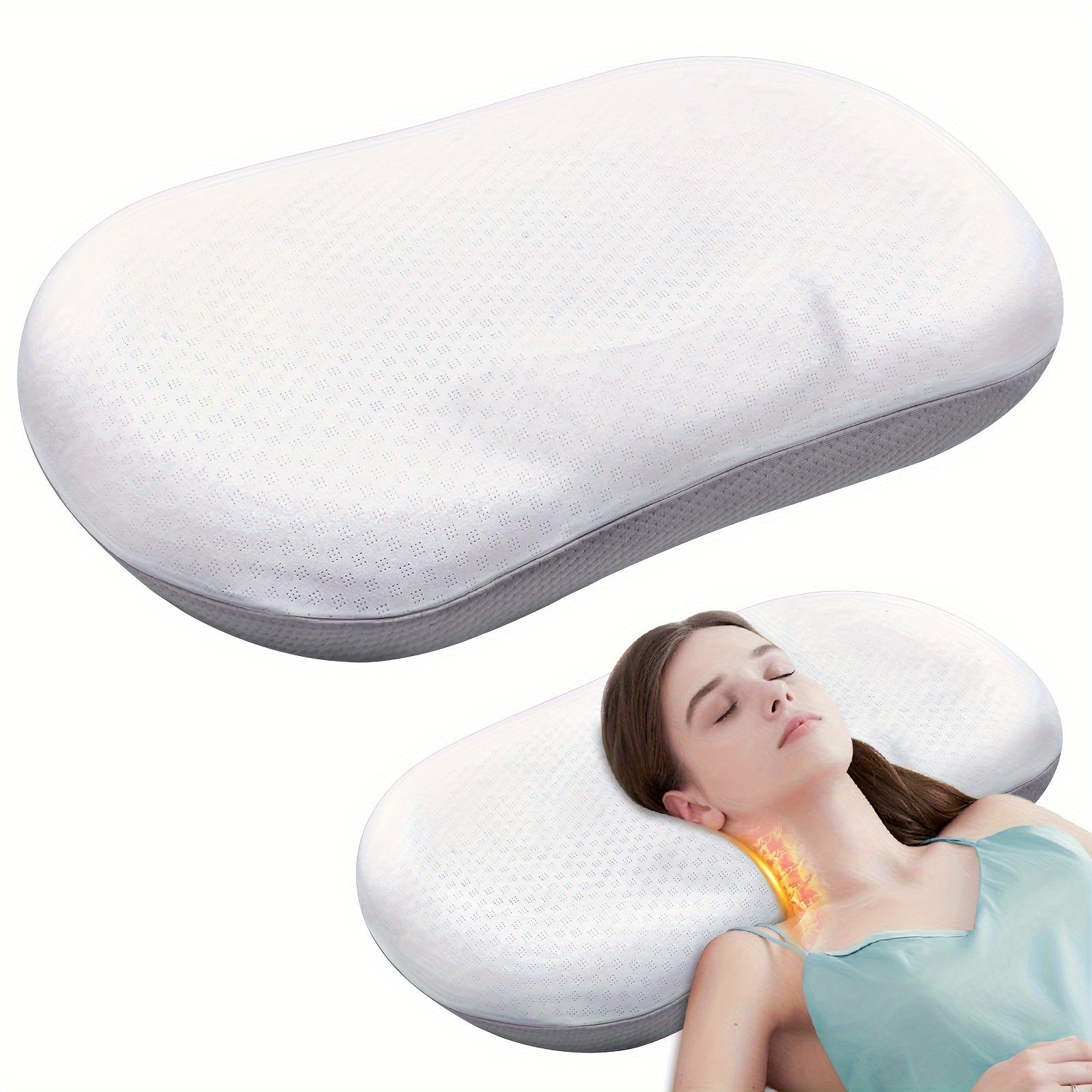 Memory Foam Cervical Pillow with Cooling Cover for Neck Support and Comfort