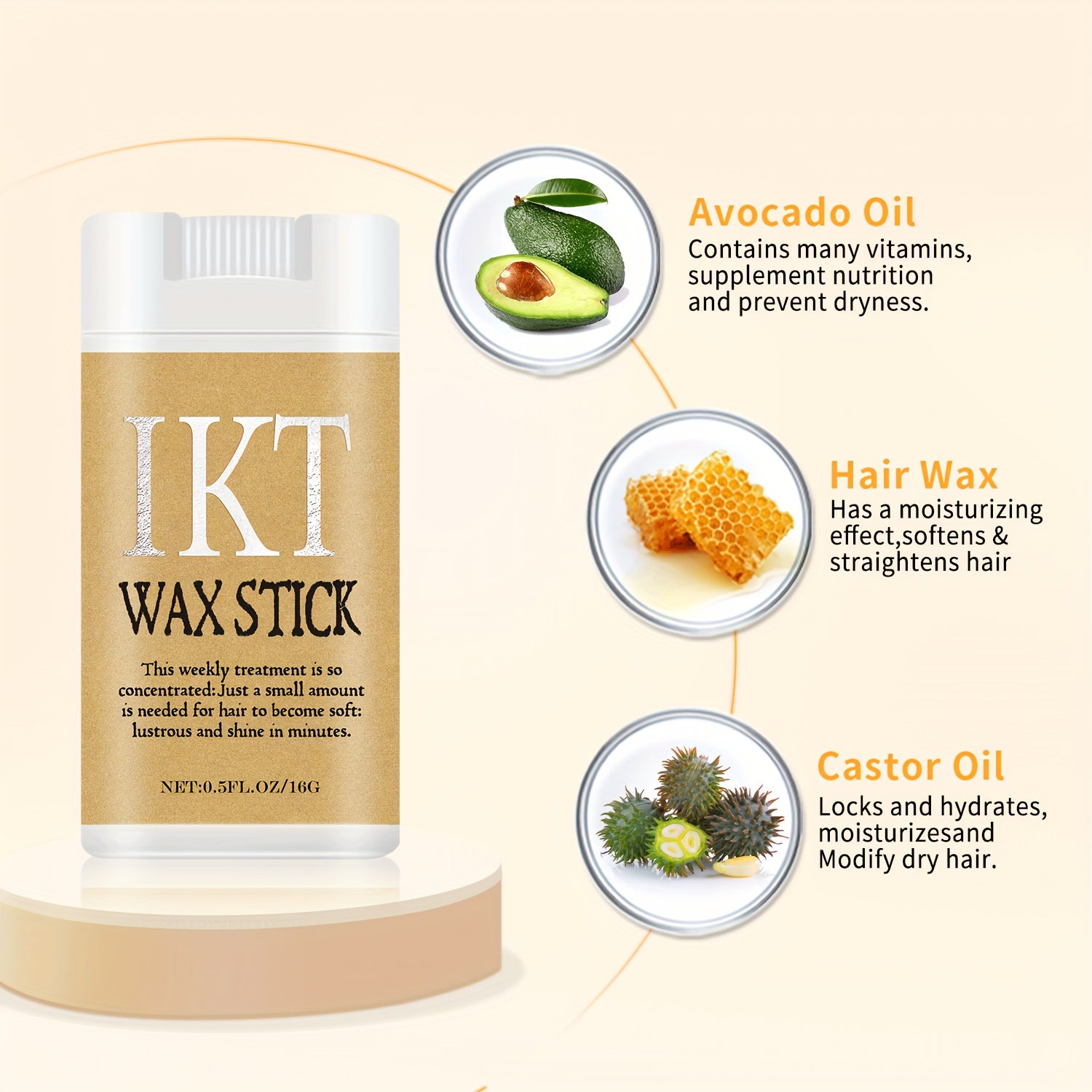 Unisex Hair Wax Stick Set for Normal Hair with Styling Comb for Wavy Curly Hair and Wigs