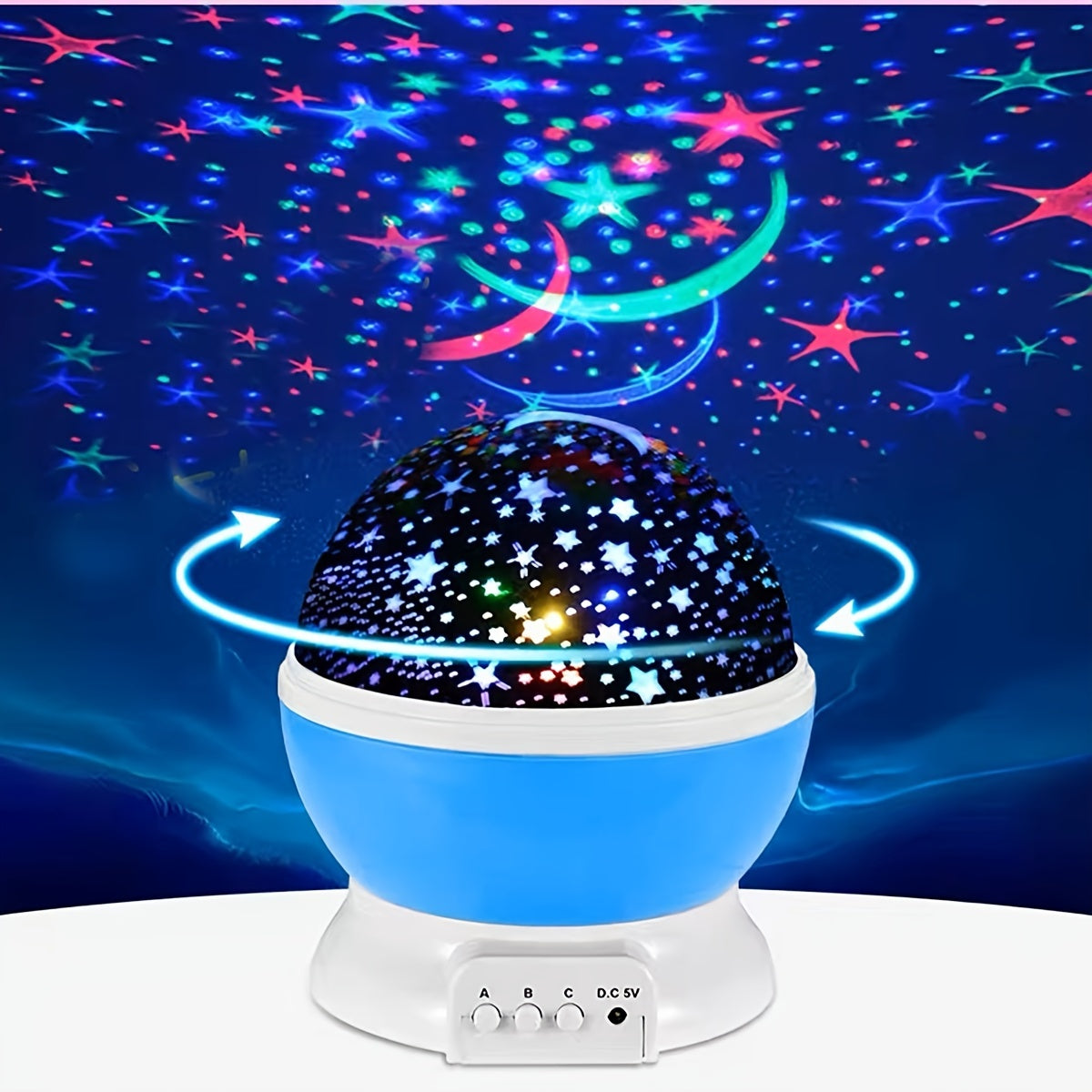Colorful Rotating Starry Sky Projection Light for Romantic Bedroom Atmosphere