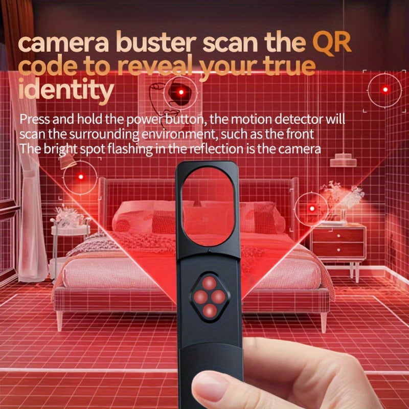 Детектор защиты конфиденциальности - Поиск антишпионских камер и GPS-трекеров с USB-зарядкой, инфракрасным сенсором и временем работы батареи 25 часов, подходит для путешествий, автомобилей, ванных комнат и офисов.