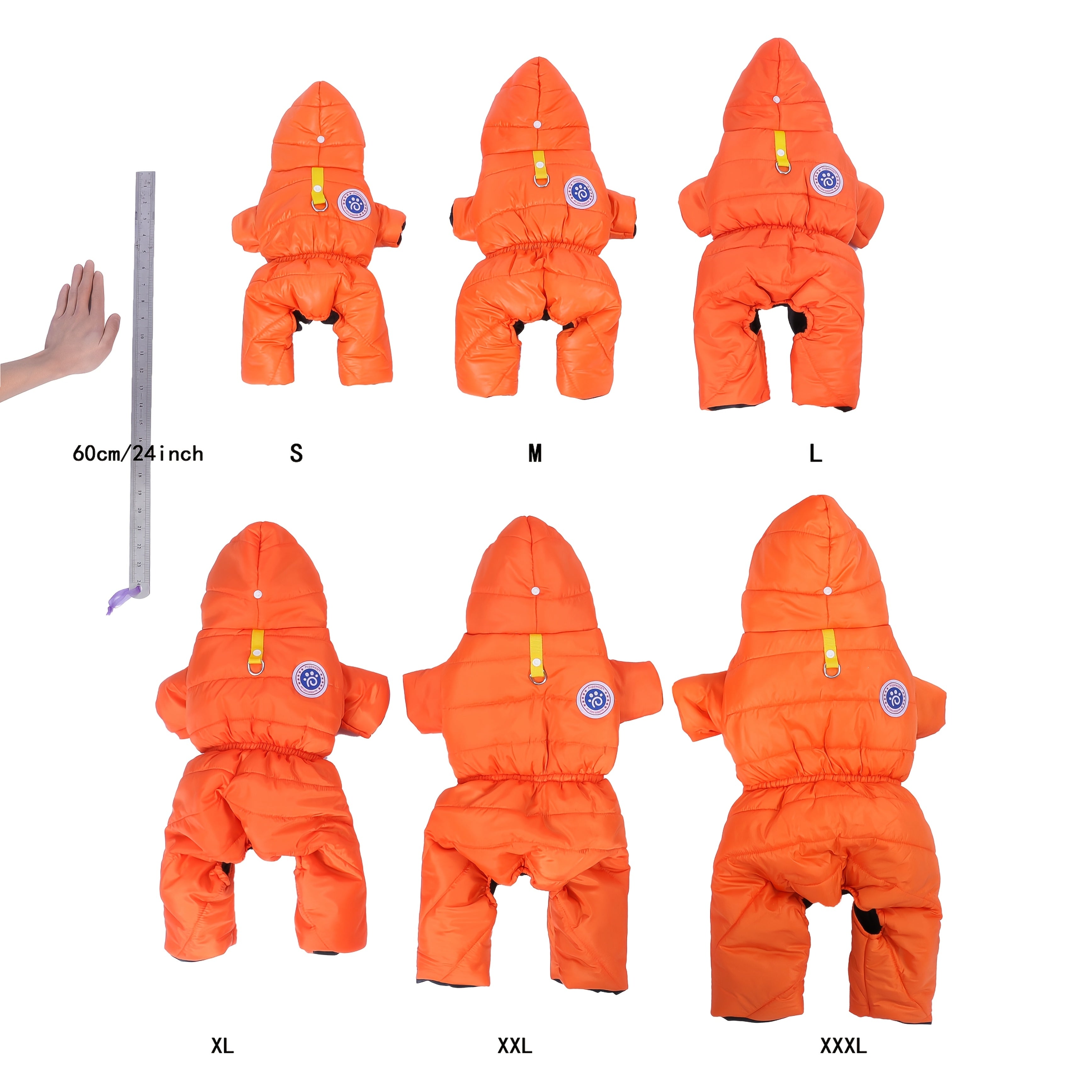 Waterproof Winter Dog Jacket for Small to Medium Breeds Yellow Hooded Insulated Coat