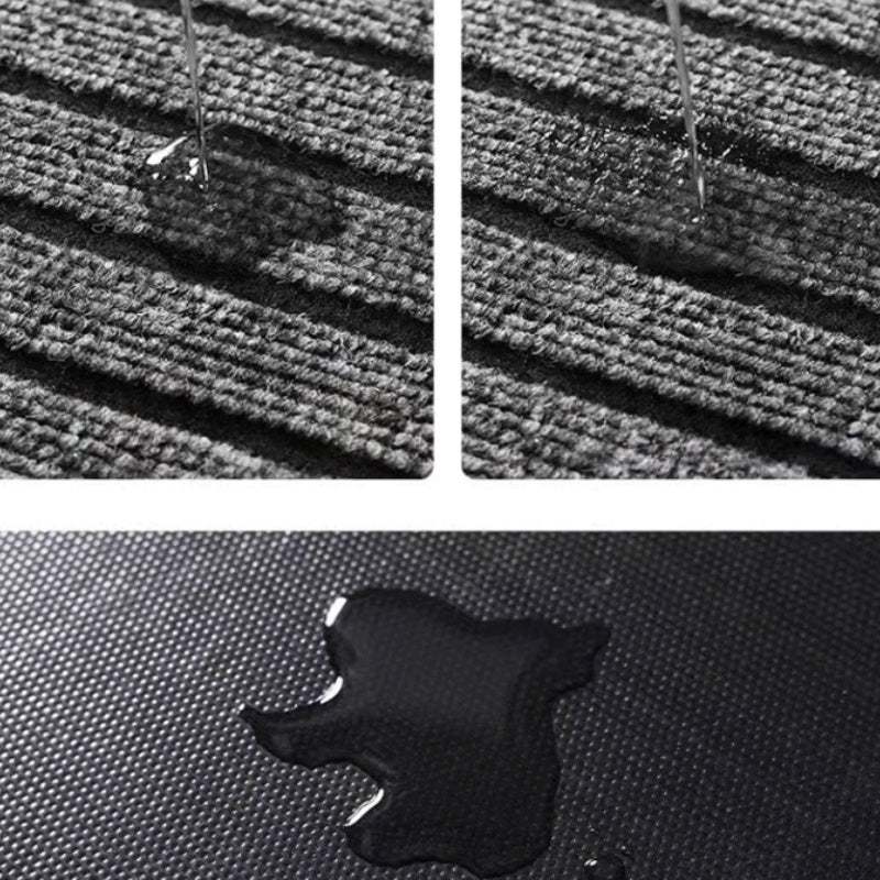 Gray Striped Door Mat Waterproof Anti-Slip Dust-Removing Outdoor Rug