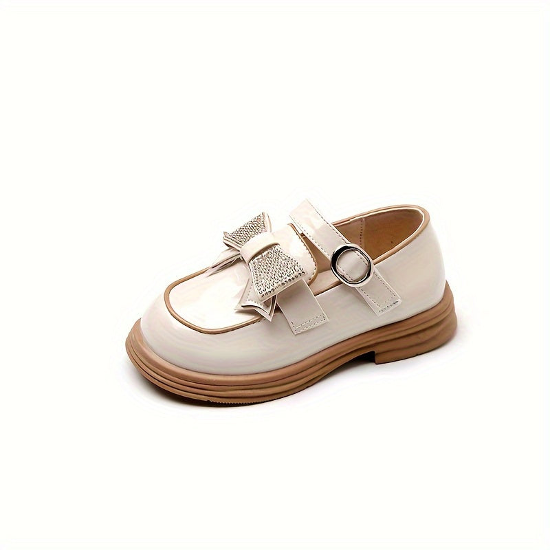 Girls Mary Jane Shoes with Bowknot Non-Slip Soles for Spring and Autumn