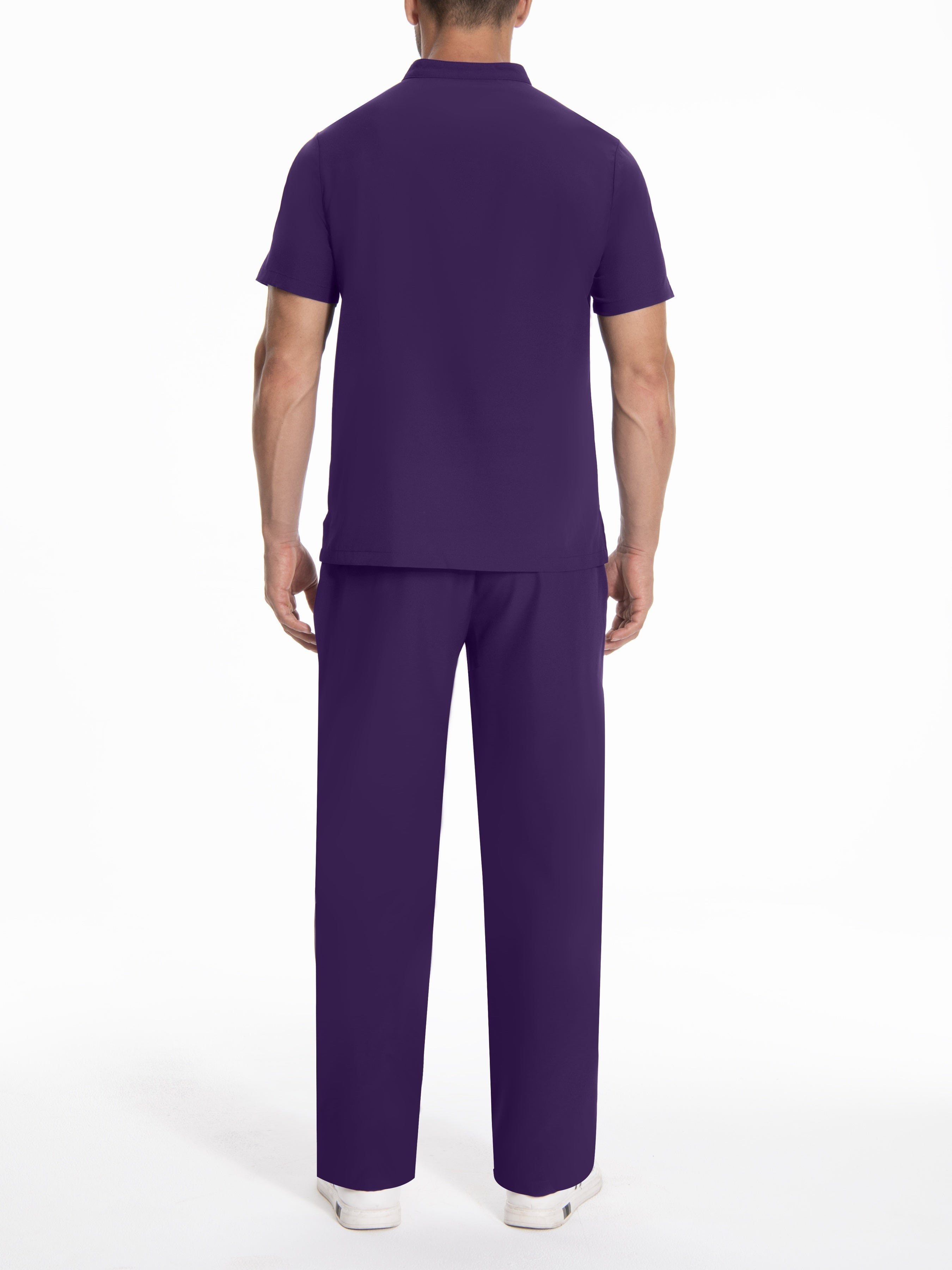 Мужской комплект рабочей одежды из полиэстера однотонной ткани с карманами и петлями для ремня