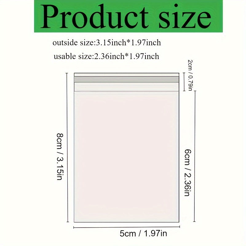 O'z-o'zidan yopishqoq shaffof sellofan sumka muhrlangan zargarlik yoki shirinlik sovg'asi uchun.