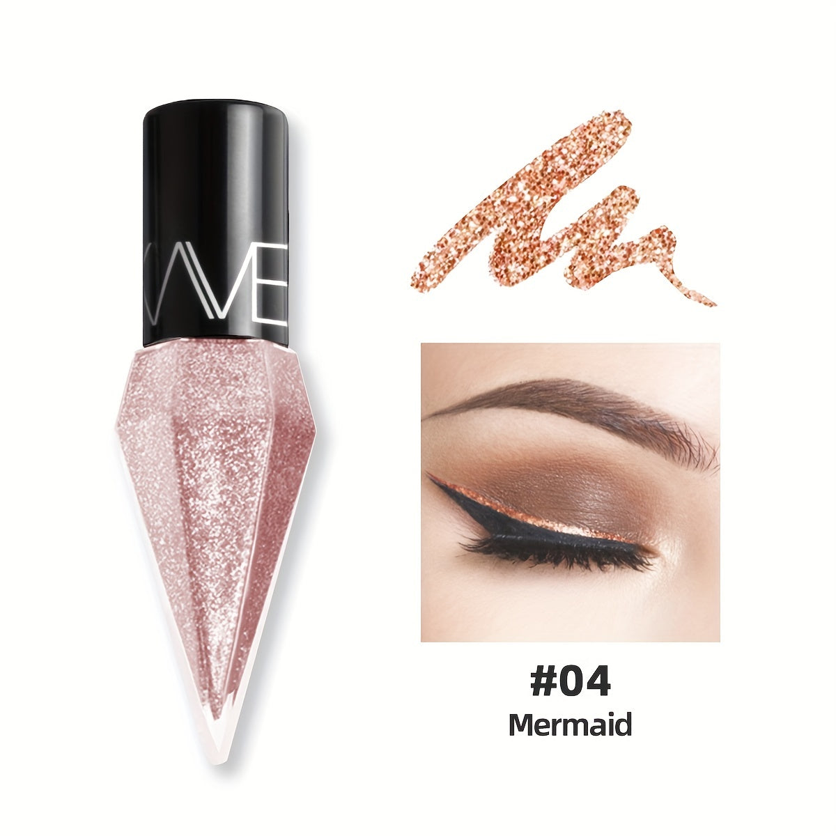 Yaltiraydigan suyuqlikli ko'z qalamchalari, ko'p rangli, olmos shimmery, talksiz