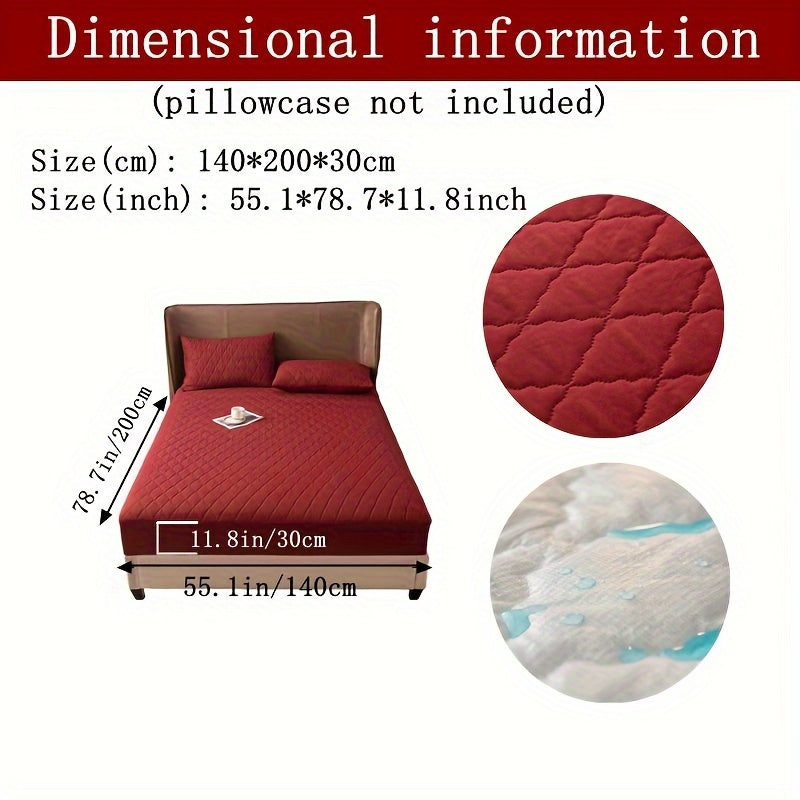 Waterproof Fitted Sheet with Geometric Embossed Pattern Deep Pocket Bed Sheet for Bedroom and Guest Room