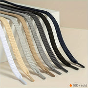 Unisex Flat Shoe Laces Polyester Black White Gray Sneakers Casual