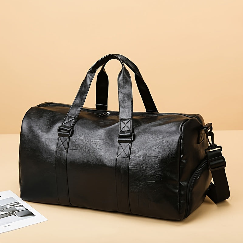 Men's Travel Bag with Adjustable Strap Wet Dry Separation Shoe Compartment