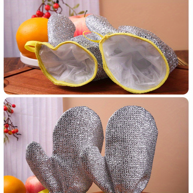 Oshxona Idishlarni Yuvish Qo'lqoplari - Isiga Qarshi, Suv O'tkazmaydigan va Samarali Tozalash Uchun Ichki Tozalovchi Bilan Jihozlangan