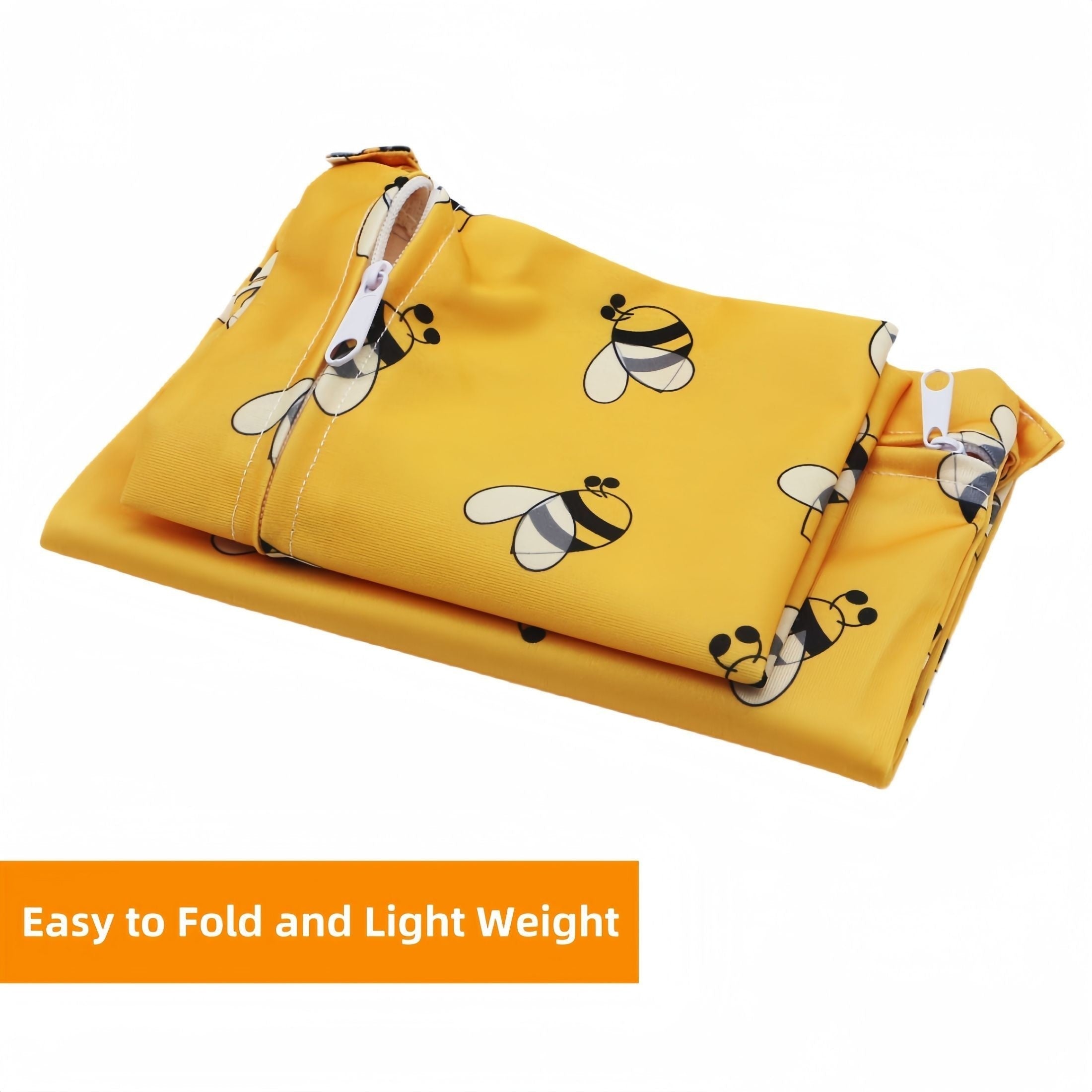 Set of 2 Waterproof Cloth Diaper Bags with Zipper Closure and Snap Handle for Travel and Wet Items