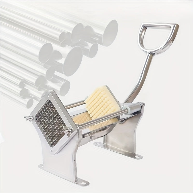 Commercial Aluminum French Fry Cutter with Stainless Steel Blades, Multi-Function Potato Slicer