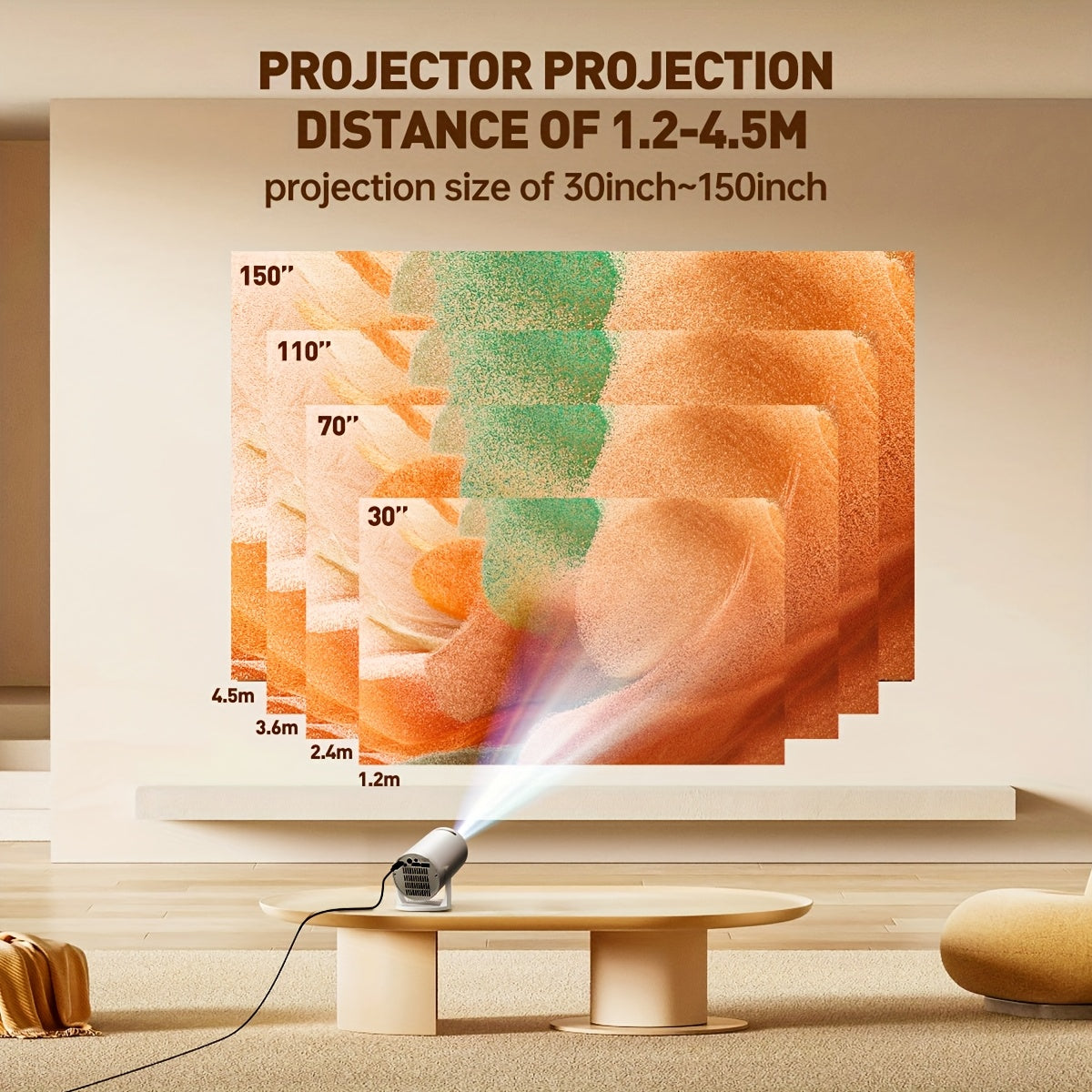 Мини портативный домашний кинотеатр проектор 1080P Full HD с поддержкой 3D, USB, смартфон