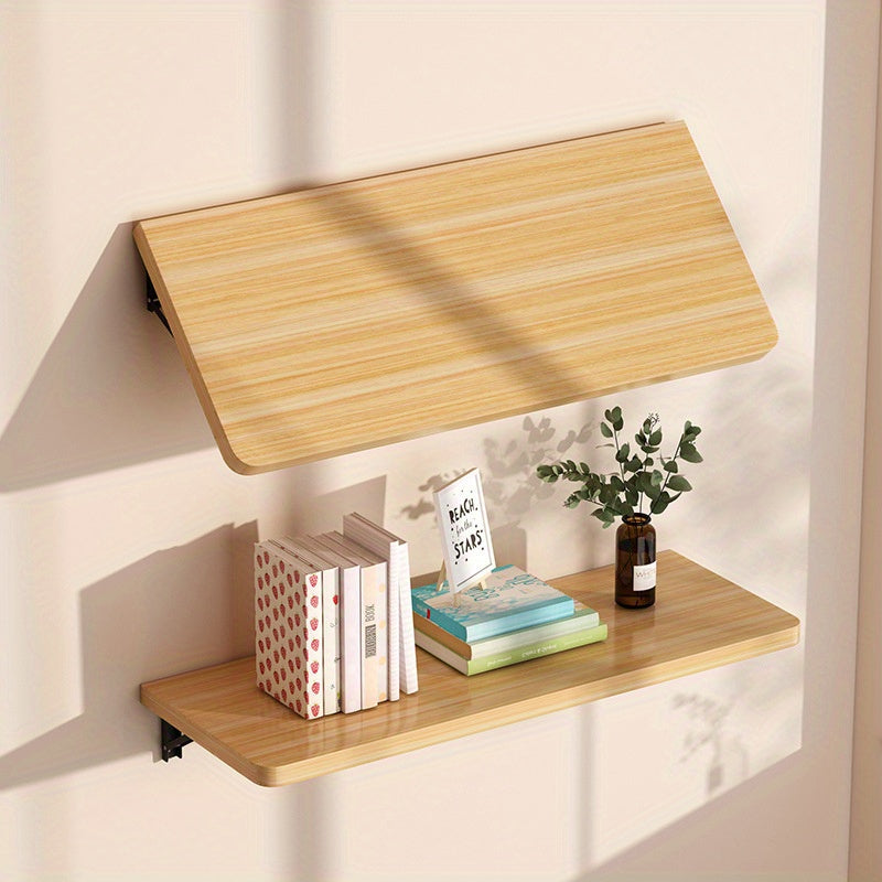 Белый деревянный настенный складной стол с регулируемой подставкой для компьютера и ноутбука из коркового материала, идеально подходящий для организации пространства в домах и офисах, на кухнях и в общежитиях.