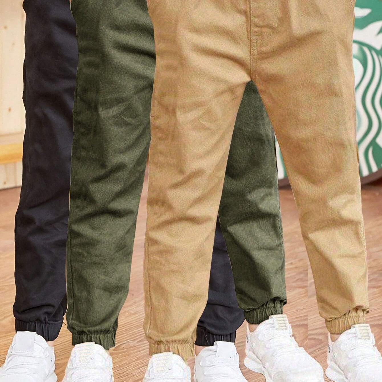 Yigitlar uchun Cargo shimlar, paxta, bir xil rang, kundalik, bolalar uchun elastik belbog'li dungarees