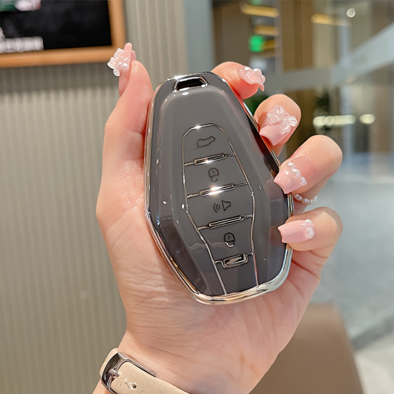 Minimalist TPU Car Key Fob Cover for SUV Keyless Entry Black