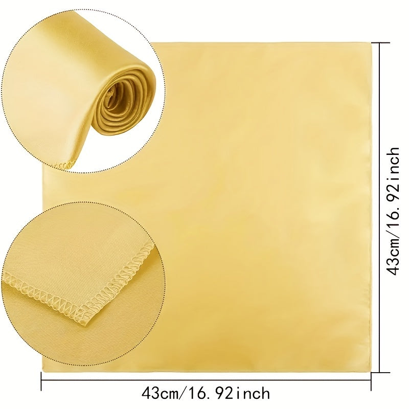 Square Satin Napkins Sets of 6 12 or 24 42.98cm Wedding Dinner Wrinkle-Resistant