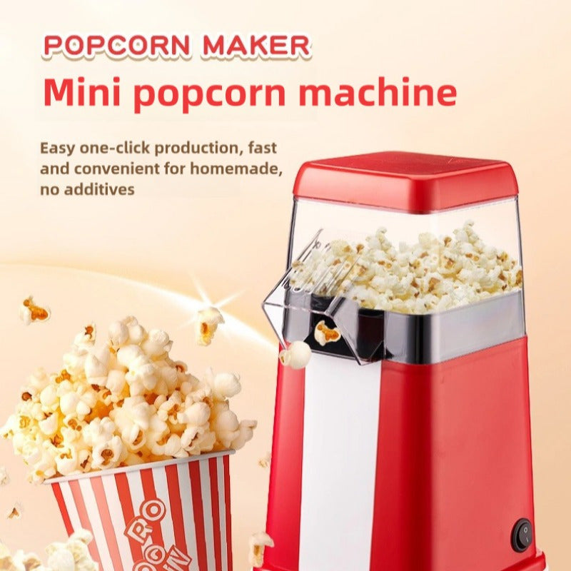 Mini máquina de palomitas de maíz de diseño compacto y gran capacidad para uso doméstico, electrodoméstico fácil de usar
