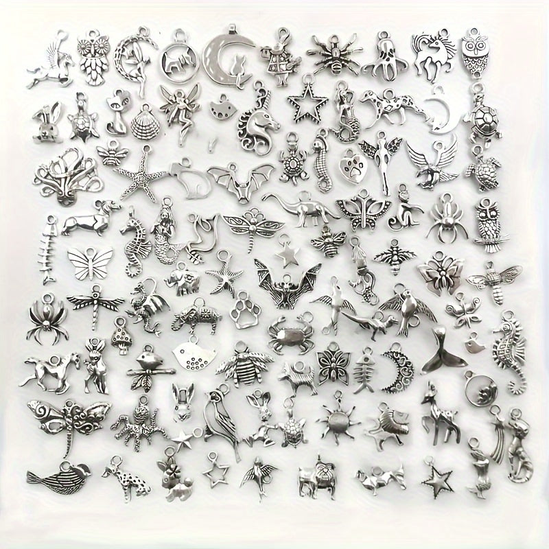 50 Metal Mixed Charms for DIY Jewelry Making Bulk Set Zinc Alloy Small Business Supplies