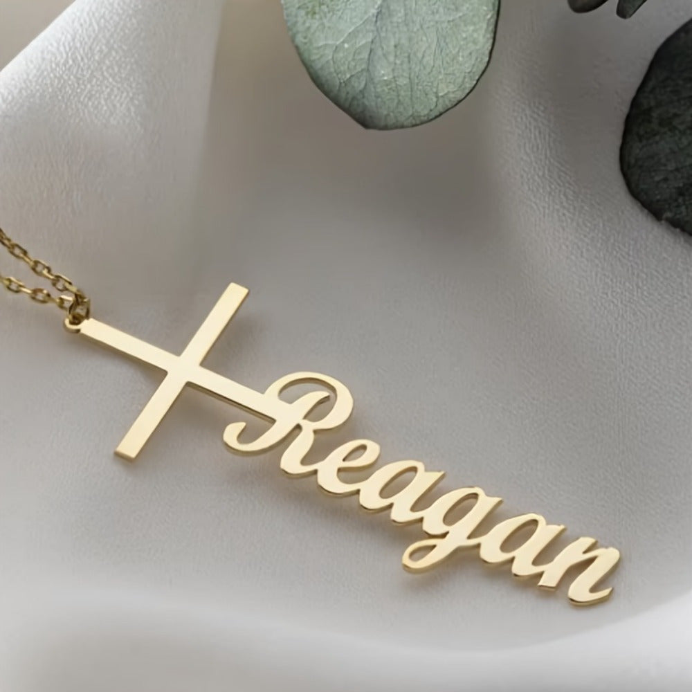 Personalized Stainless Steel Cross Necklace for Men Women Middle Eastern Style Pendant