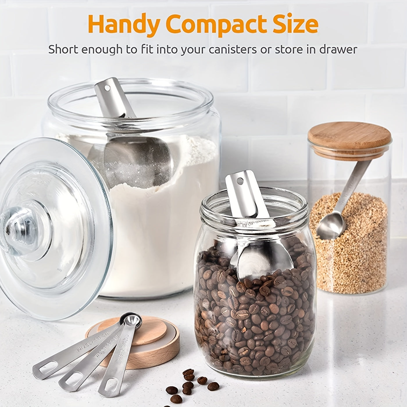 Set of 20 Kitchen Measuring Cups and Spoons Stainless Steel Nesting Baking Tools