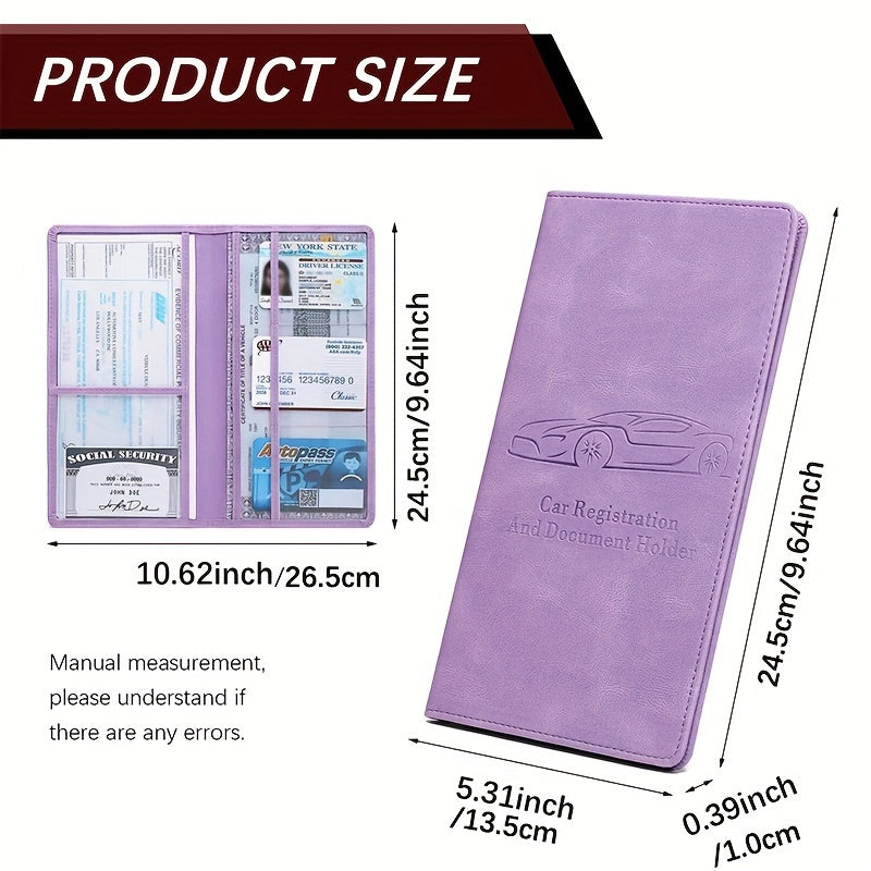 Красный держатель для карты регистрации автомобиля, страховки из ПВХ, для мужчин и женщин, компактный органайзер