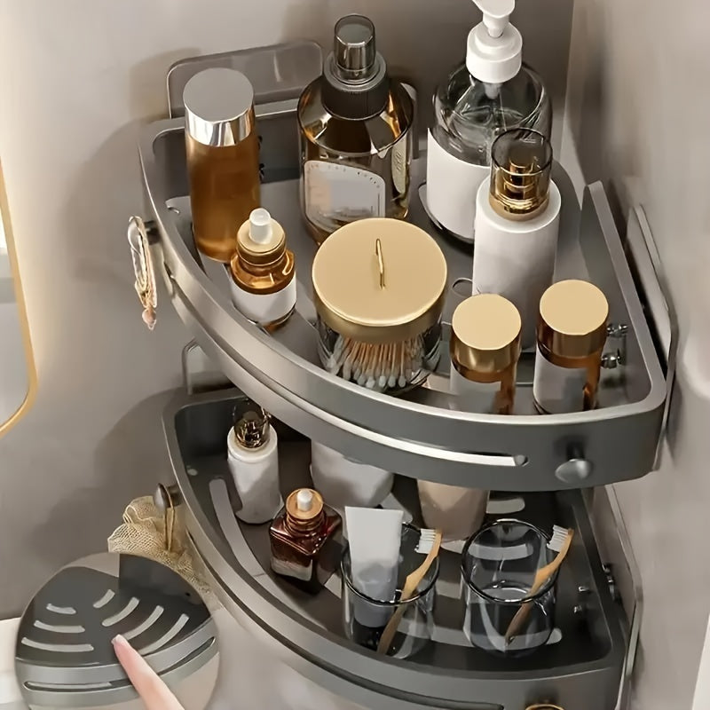 Corner Shower Shelf for Shampoo and Makeup Wall Mount Plastic Lightweight
