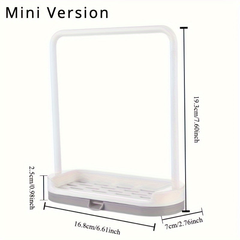 Small Kitchen Countertop Organizer with No-Drill Sponge and Towel Holder